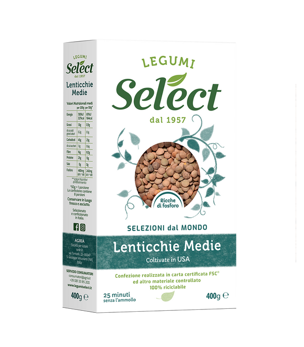 Select Medium Lentils, Grown in USA, Medie, 14.1 oz | 400g