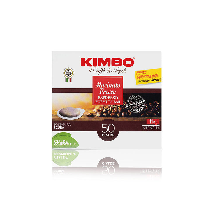 Kimbo Espresso Pods Macinato Fresco ESE Pods, Dark Roast 11/13 intensity, 7g, 50 Pack