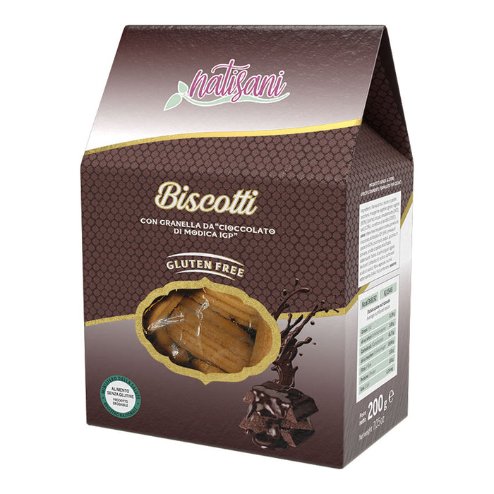 Natisani Gluten Free Cookies With Chocolate of Modica IGP, 7.05 oz | 200g
