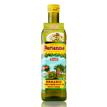 Partanna Organic Olive Oil Extra Virgin, 100% Sicilian Olives, 25.5 FL oz | 750 ML
