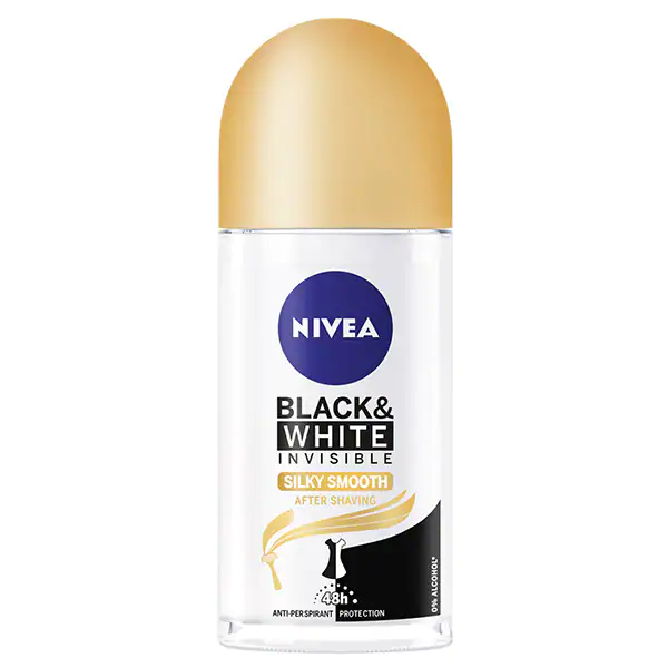 Nivea Women Black & White Invisible Silky Smooth, Deodorant Roll on, 1.6 oz | 50 ml