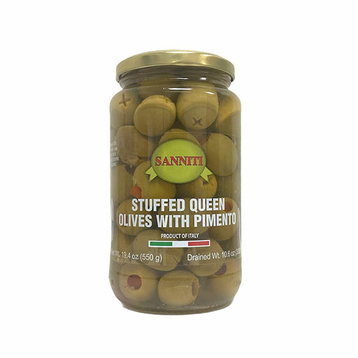 Sanniti Stuffed Queen Olives with Pimento, 19.4 oz | 550g