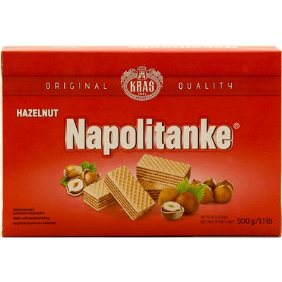 Kras Napolitanke Hazelnut Wafers Box, 1.1 lb | 500g