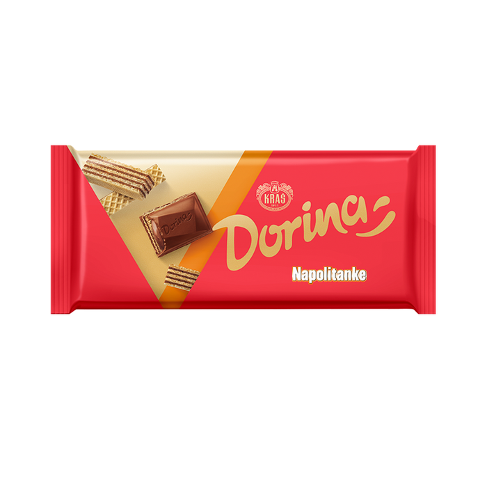 Kras Dorina Napolitanke Milk Chocolate with Cocoa Filling and Wafer, 3.5 oz | 100g