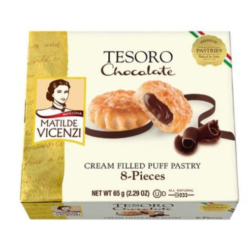 Matilde Vicenzi Tesoro Chocolate, Cream Puff Pastry, 2.29 oz | 65g