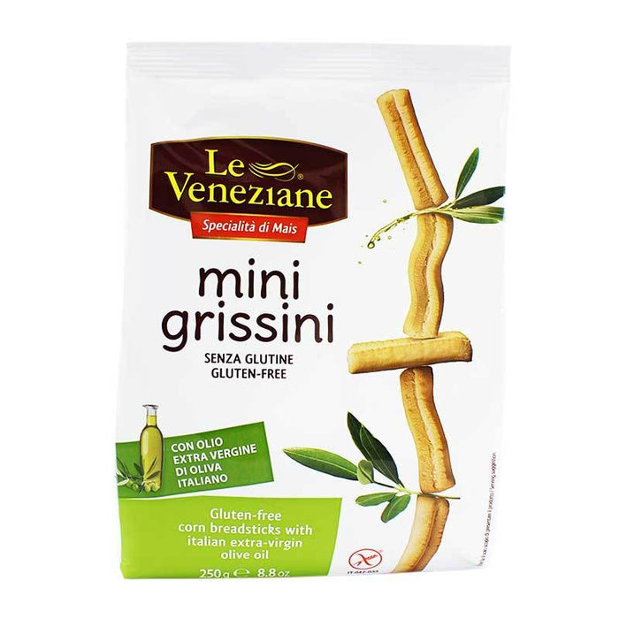 Le Veneziane Gluten Free Mini Grissini Olive Oil, 8.8 oz | 250g