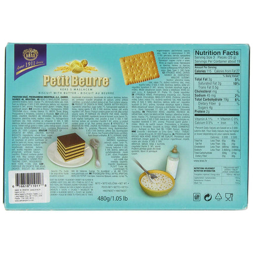 Kras Biscuits, Petit Beurre, Biscuit With Butter, 1.05 lb | 480 g
