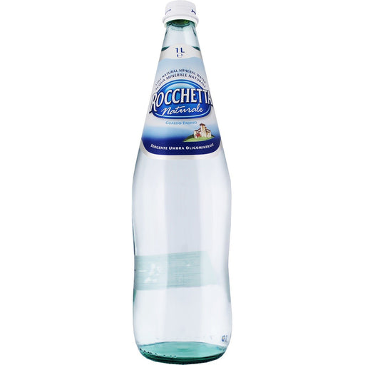 Rocchetta Natural Spring Water FULL Case, 12  x 1 Liter (Glass)