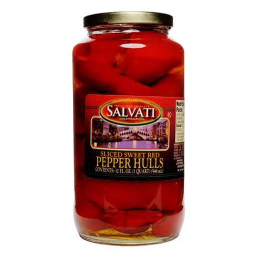 Salvati Sliced Sweet Peppers Red Pepper Hulls, 32 fl oz