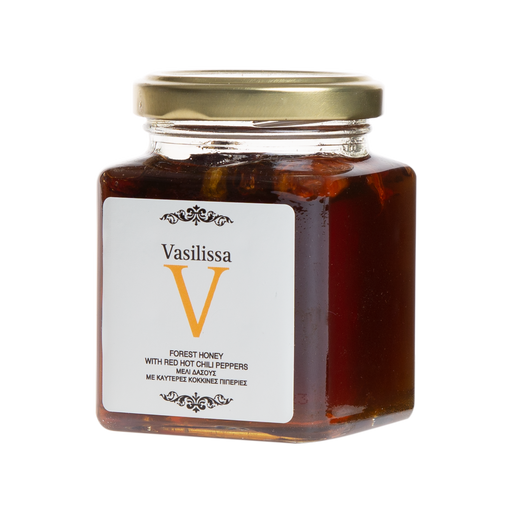 Vasilissa Greek Honey Wildforest Honey with Red Hot Chili Pepper, 8.81 oz | 250g