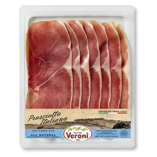 Veroni Pre-Sliced Prosciutto Italiano – Dry Cured Ham, 4 oz | 113g