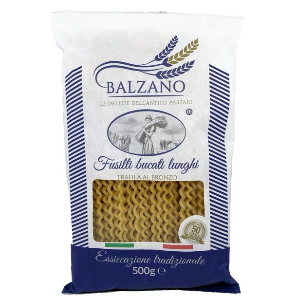 Balzano Fusilli Lunghi Bucati Pasta, 1.1 lb | 500g