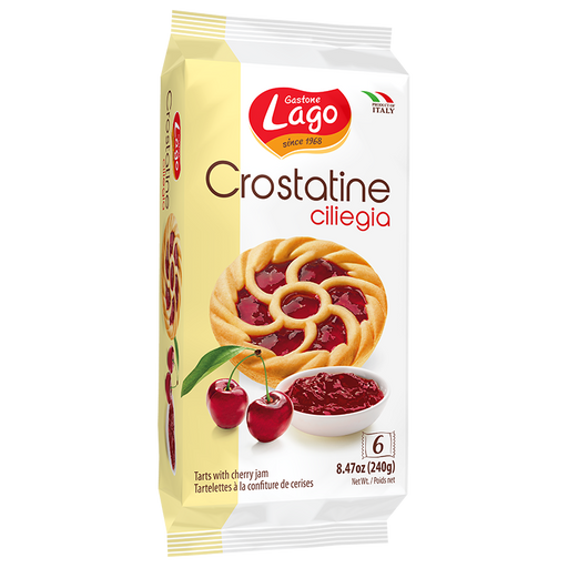 Lago Crostatine Cacao, Tarts with Cherry Jam, 8.46 oz | 6 x 1.41 oz