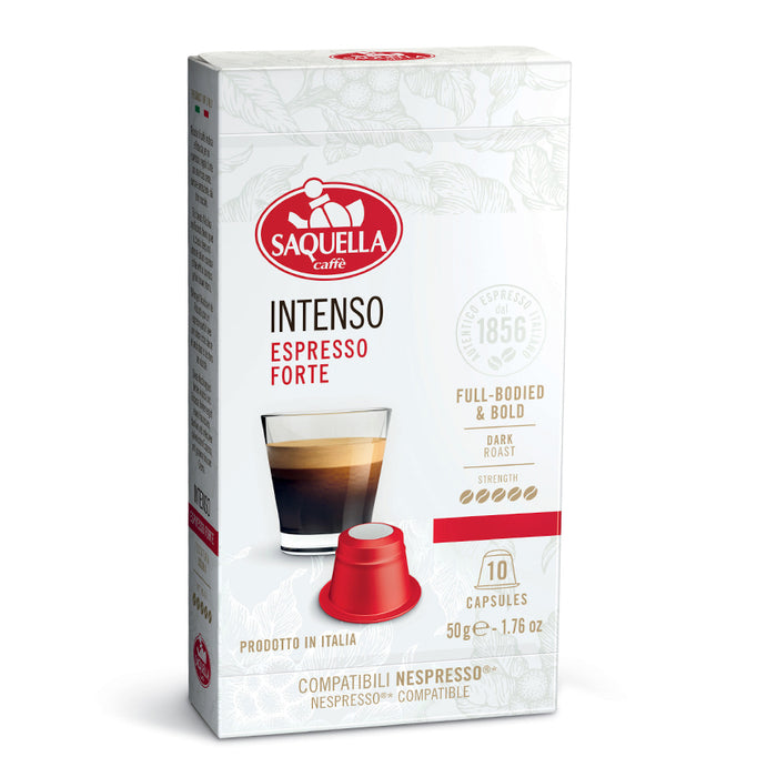 Saquella Caffe Nespresso Capsule Intenso, 10 pk, 1.76 oz | 50g