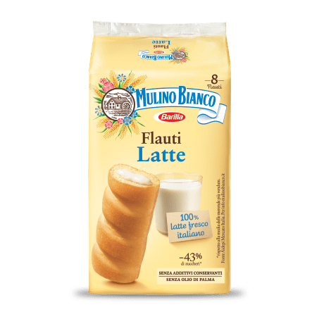 Mulino Bianco Flauti Latte, Milk Flutes, 8 pk, 280g
