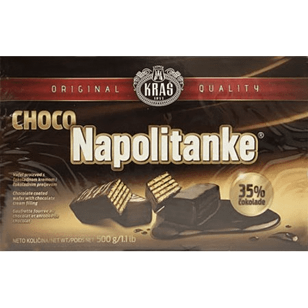 Kras Napolitanke Chocolate Coated Wafers Box, 1.1 lb | 500g