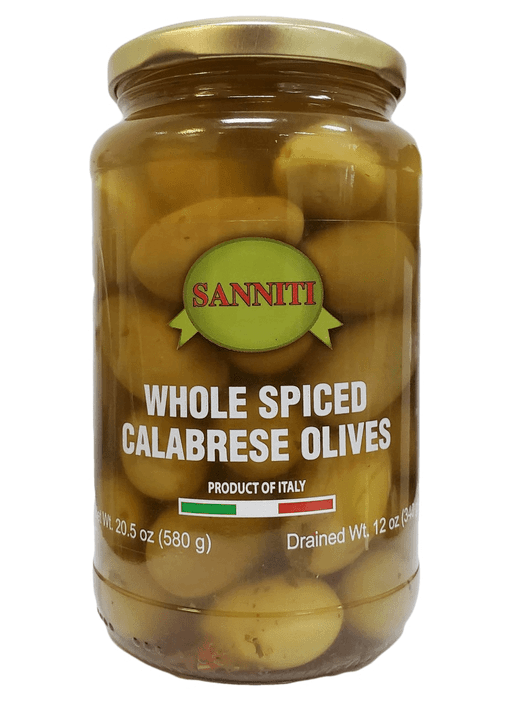 Sanniti Whole Spiced Calabrese Olives jar, 20 oz Jar