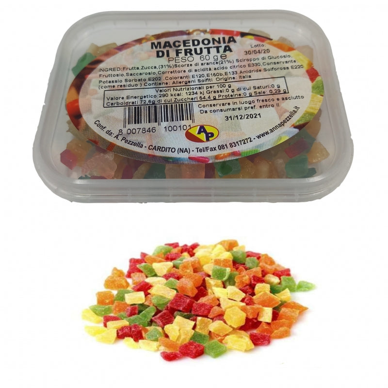 Anna Pezzella Diced Fruit Mix, Macedonia Di Frutta, 2.11 oz | 60g