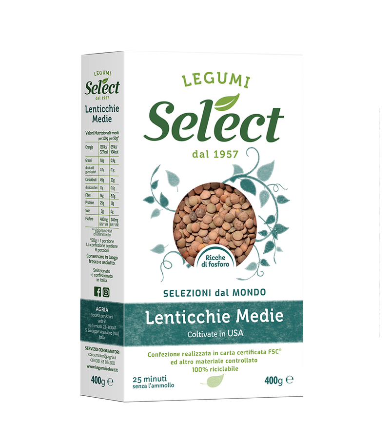 Select Medium Lentils, Grown in USA, Medie, 14.1 oz | 400g