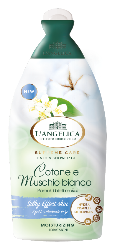 L'Angelica Cotton and White Musk Body Wash, Velvet effect, 16.9 oz | 500ml