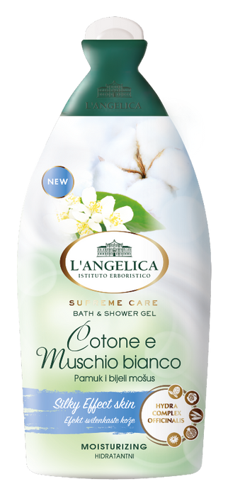 L'Angelica Cotton and White Musk Body Wash, Velvet effect, 16.9 oz | 500ml