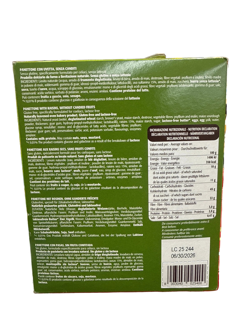 Giampaoli Gluten-Free Lactose-Free Panettone with Candied Fruit, 14.11 oz | 400g