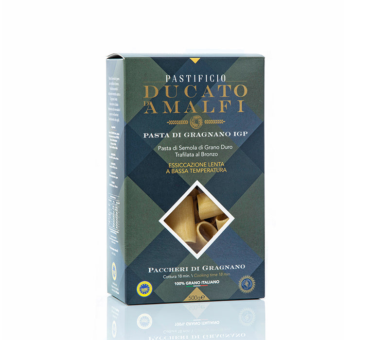 Pastificio Ducato d’Amalfi – Paccheri di Gragnano PGI  17.6 oz (500 g) | Artisan Italian Pasta | PGI Certified