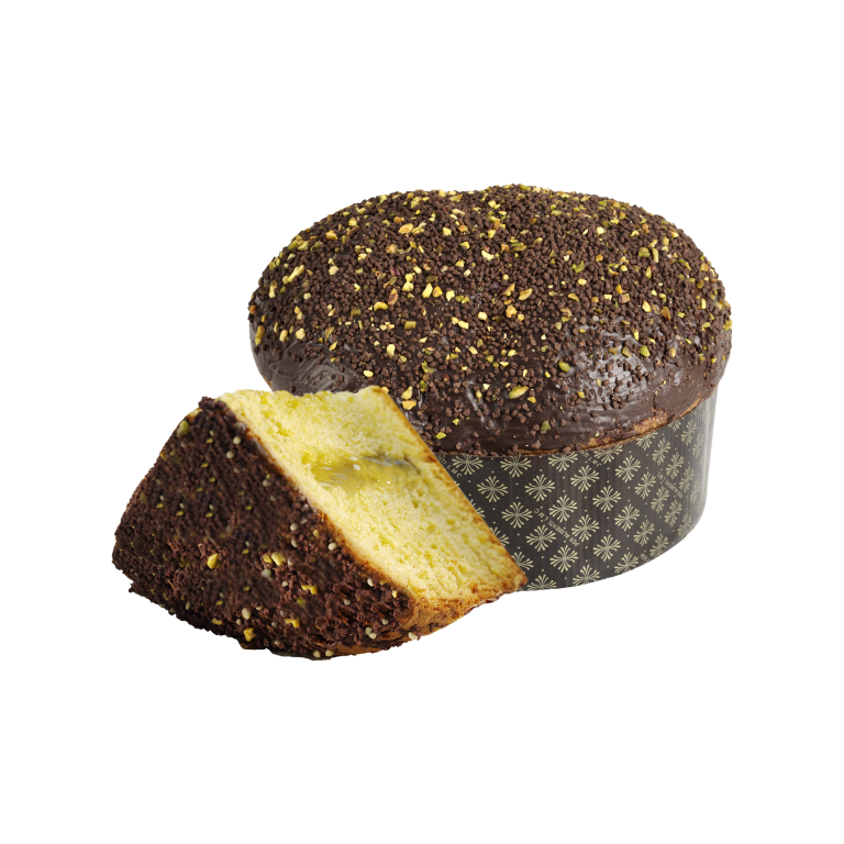 Borsari Pistachio Panettone Covered with Dark Chocolate, 35.2 oz | 1kg