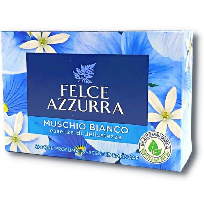 Felce Azzurra Sapone Muschio Bianco, White Musk Scent Bar Soap, 3.5 oz | 100g