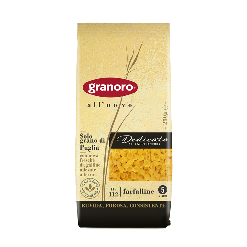 Granoro Dedicato Farfalline Egg Pasta, #112, 8.8 oz | 250g