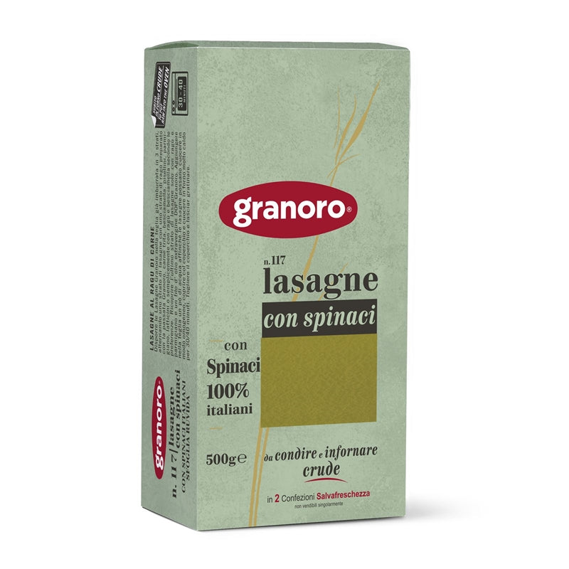 Granoro Lasagne with Spinach, Oven Ready, #117, 1.1 lb | 500g