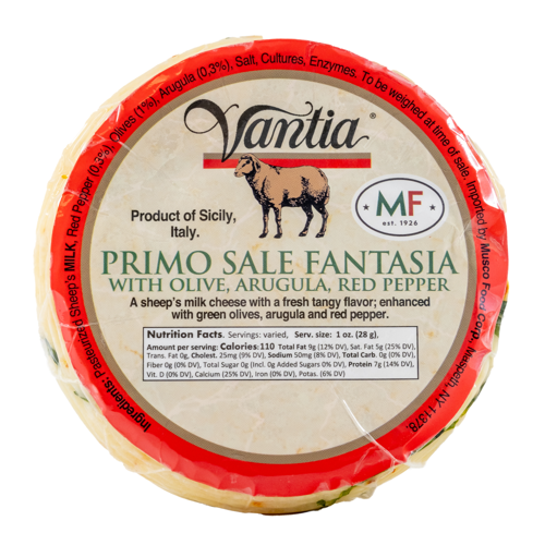 Vantia Primo Sale Fantasia Cheese with Olives, Arugula & Red Peppers, 16 oz