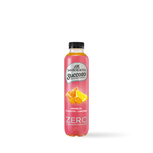 San Benedetto Succoso Zero Orange Carrot Lemon Fruit Drink, 13.5 fl oz (400ml) – Zero Added Sugar