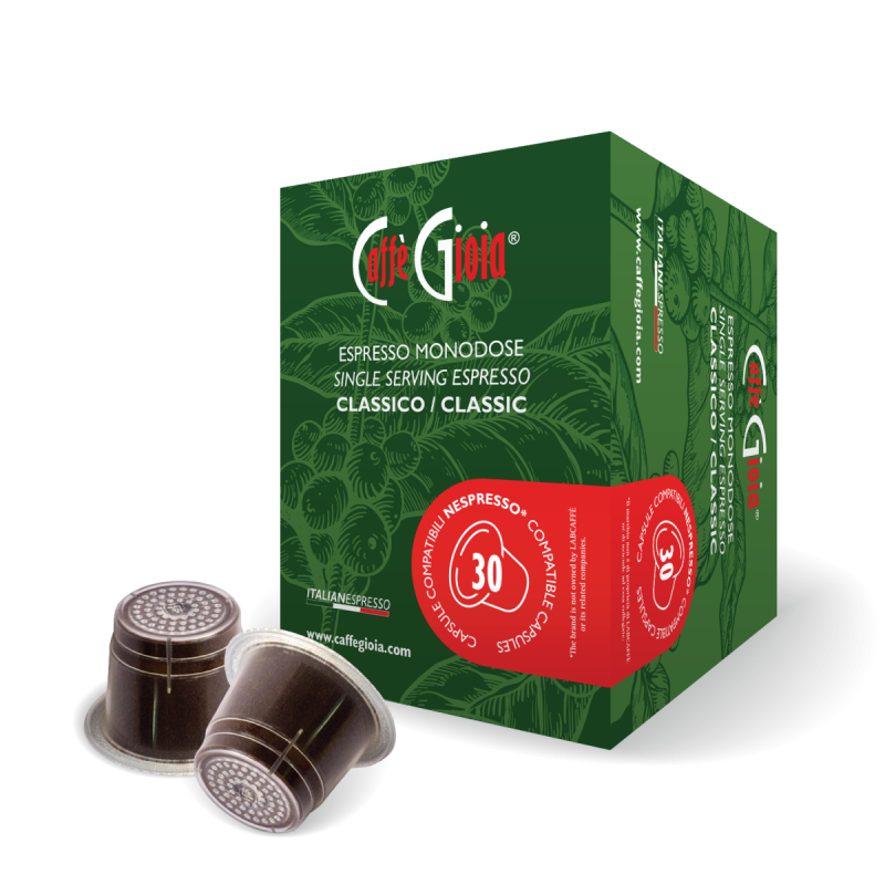 Caffè Gioia Miscela Classica Nespresso Original Compatible Espresso Capsules, 30 Count – Italian Arabica & Robusta Coffee
