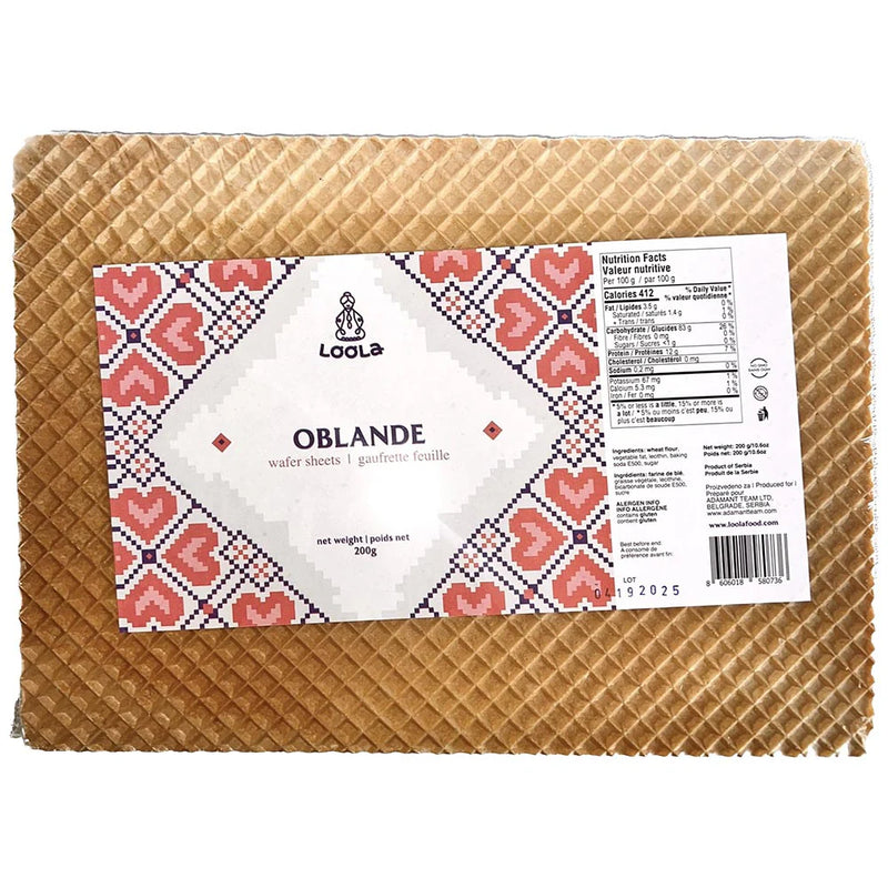Loola Oblande, Wafer Sheet, 200g, 5 sheets