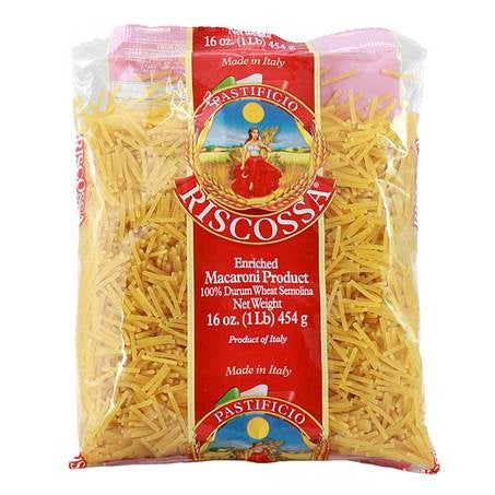 Riscossa Cut Vermicelli (Tagliati) Pasta No. 70 – 16 oz (1 lb / 454g)