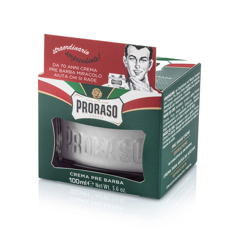 Proraso Pre-Shave Cream, Refreshing and Toning, 3.6 oz | 100 ml