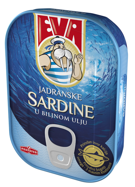 Podravka Eva Sardines in Vegetable Oil, 3.5 oz | 100g