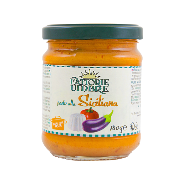 Fattorie Umbre Peppers, Eggplant and Ricotta Pesto, Pesto Siciliana, 6.3 oz | 180g (Gluten Free)