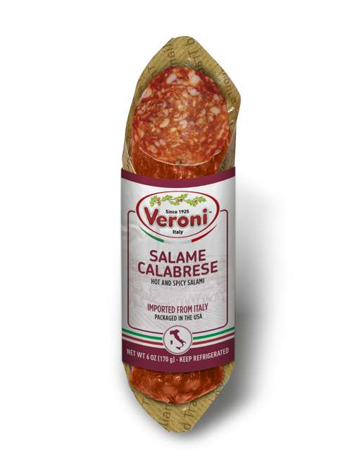 Veroni Salame Calabrese, Hot & Spicy, Made In Italy, 6 oz | 170 g