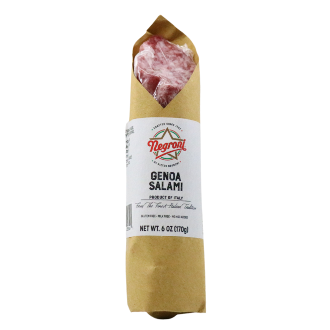 Negroni Genoa Salami, Product of Italy, (Refrigerate After Opening), 6 oz | 170g