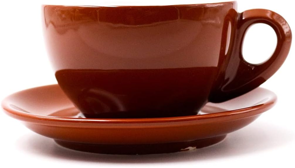 Nuova Point Brown Palermo Latte, Cups and Saucers - Set of 6