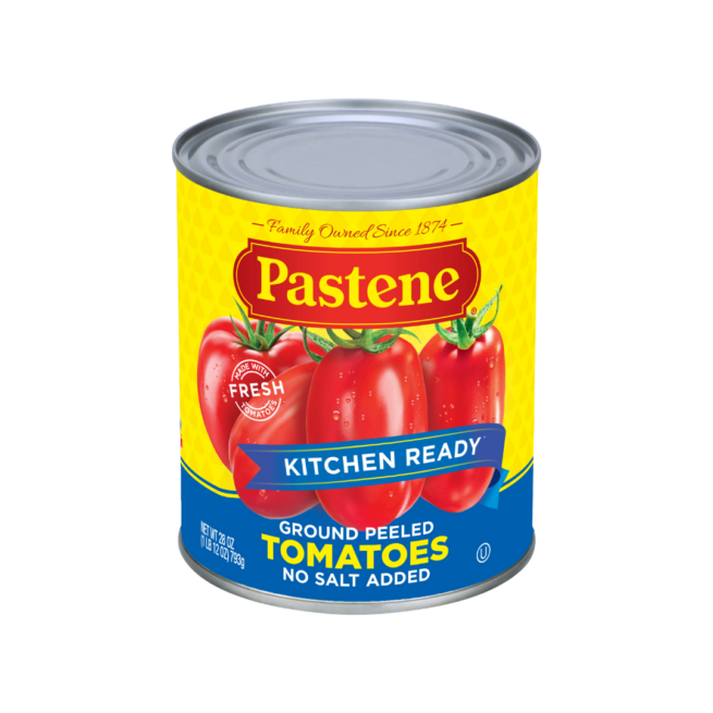 Pastene Ground Peeled Tomatoes, Kitchen Ready, No Salt, 28 oz