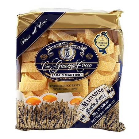 Giuseppe Cocco – Large Pappardelle Egg Pasta #A16  8.8 oz (250 g)