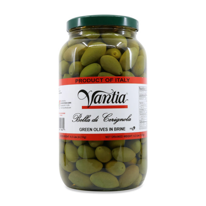 Vantia Green Cerignola Olives, 4.2 kg | 9.3 lb