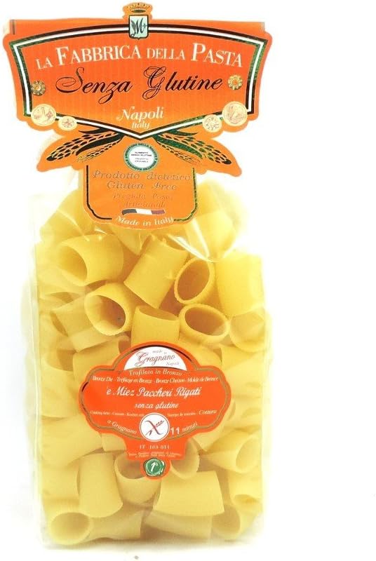 La Fabbrica Della Pasta Gluten Free E' Miez Paccheri Lisci, #154GF, 17.6 oz | 500g