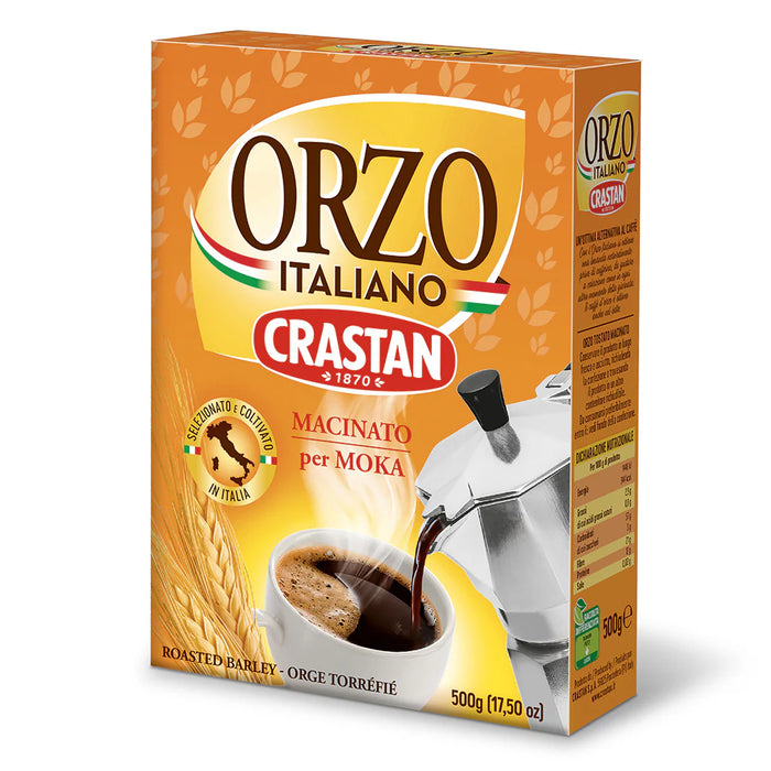 Crastan Orzo Pupo Macinato, Ground Barley for Moka, 17.5 oz | 500g