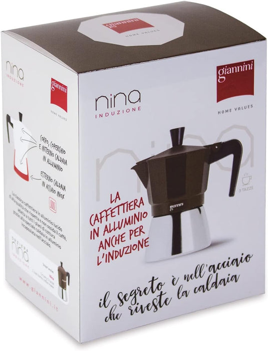 Giannini Nina, Aluminum Stove Top Espresso Coffee Maker, Suitable