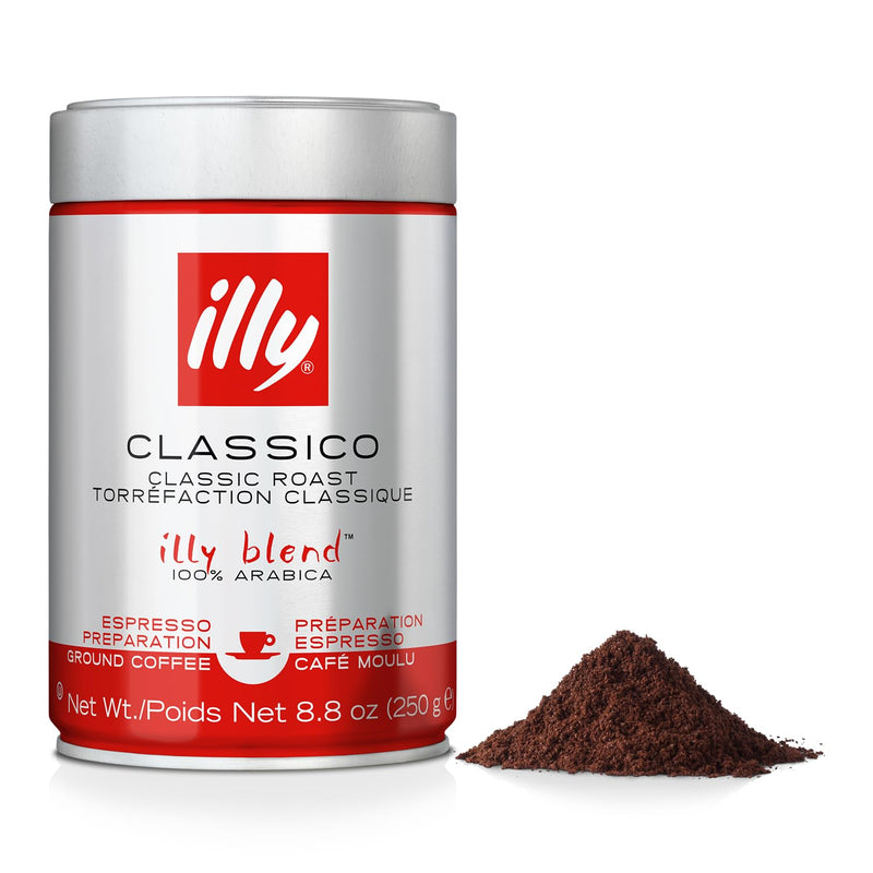 illy Ground Espresso Classico Coffee - Medium Roast, 8.8 oz | 250g
