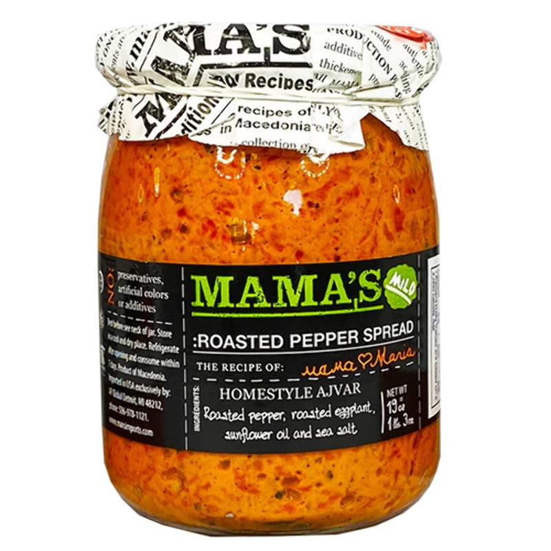 Mama's Mild Roasted Pepper Spread, Homestyle Ajar, 19 oz